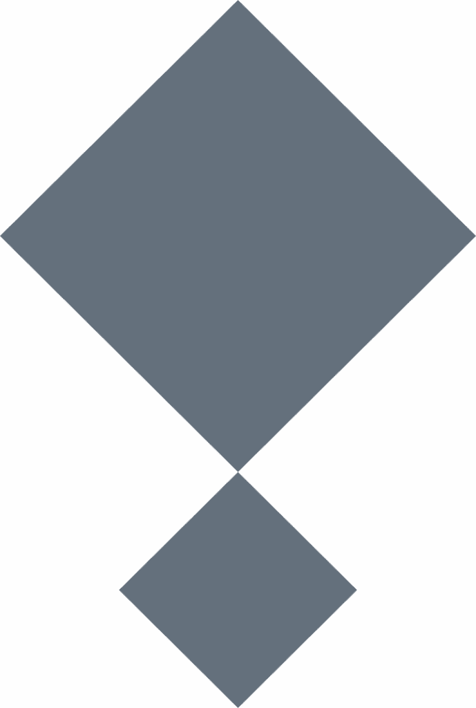 on large grey diamond on top of another smaller grey diamond